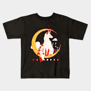 Kitsune Fox, Japanese Mythology, Japanese Style Art With Cherry Blossom Kids T-Shirt